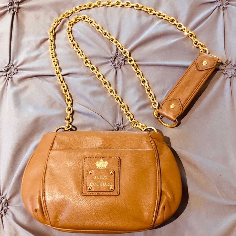 Juicy Couture Cognac Mini Brown Leather CrossBody